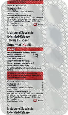Supermet Xl 25mg Strip Of 15 Tablets