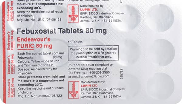 Endeavours Furic 80mg Strip Of 15 Tablets