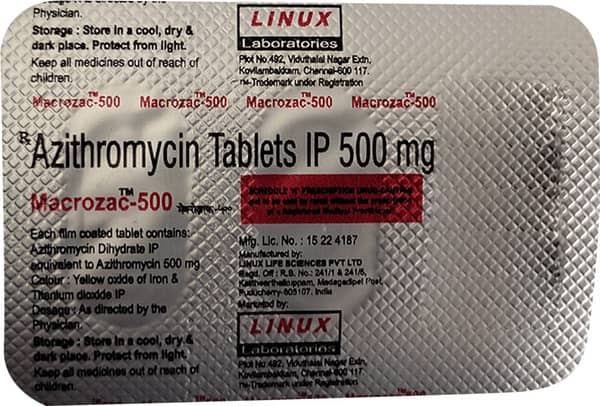 Macrozac 500Mg Strip Of 3 Tablets