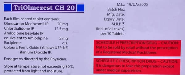 Triolmezest Ch 20mg Strip Of 10 Tablets