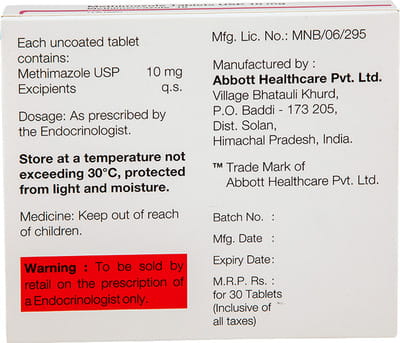 Methimercazole 10mg Strip Of 30 Tablets