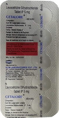 Cetalore 5mg Strip Of 10 Tablets