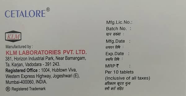 Cetalore Tablet