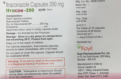 Itracoe 200mg Strip Of 10 Capsules