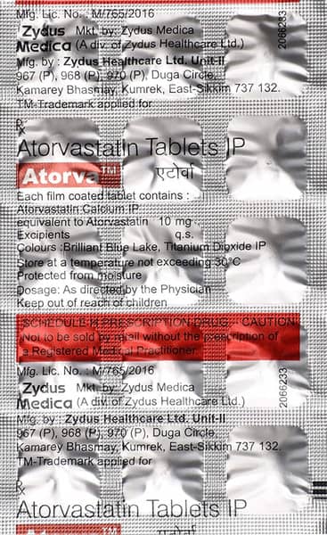 Atorva 10Mg Strip Of 15 Tablets