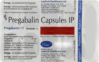 Pregabanyl 75mg Strip Of 10 Capsules