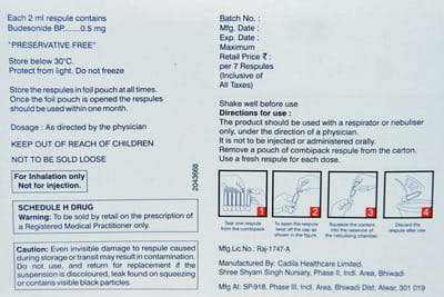 Derinide 0.5mg 2ml Packet Of 5 Respules
