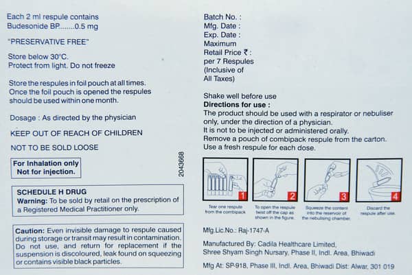 Derinide 0.5mg 2ml Packet Of 5 Respules