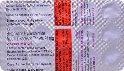 Zevert Md 24mg Strip Of 15 Tablets