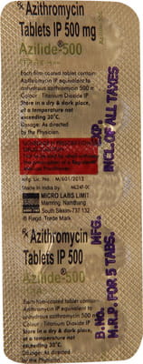 Azilide 500mg Strip Of 5 Tablets