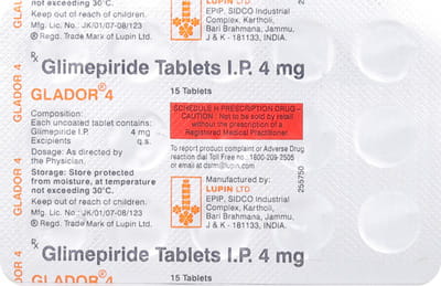 Glador 4mg Strip Of 15 Tablets