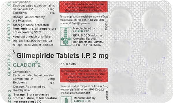 Glador 2Mg Strip Of 15 Tablets
