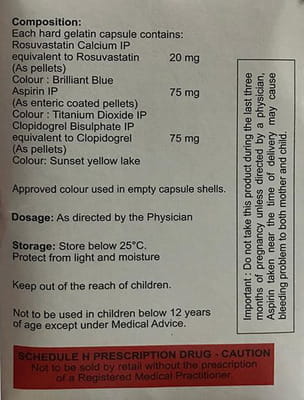 Rosutor Gold 20/75mg Strip Of 15 Capsules