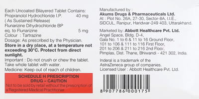 Inderal F 5mg Strip Of 10 Tablets