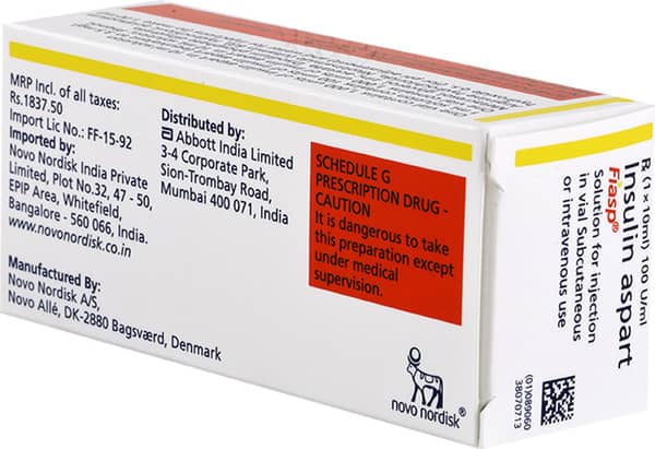 Fiasp 100iu Vial Of 10ml Solution For Injection