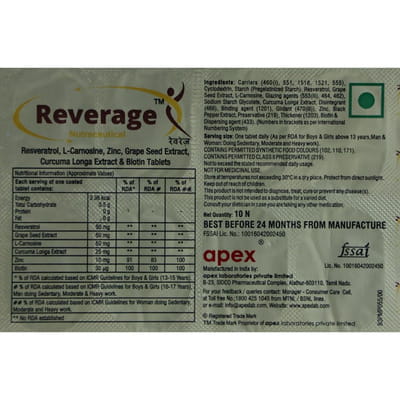 Reverage Strip Of 10 Tablets