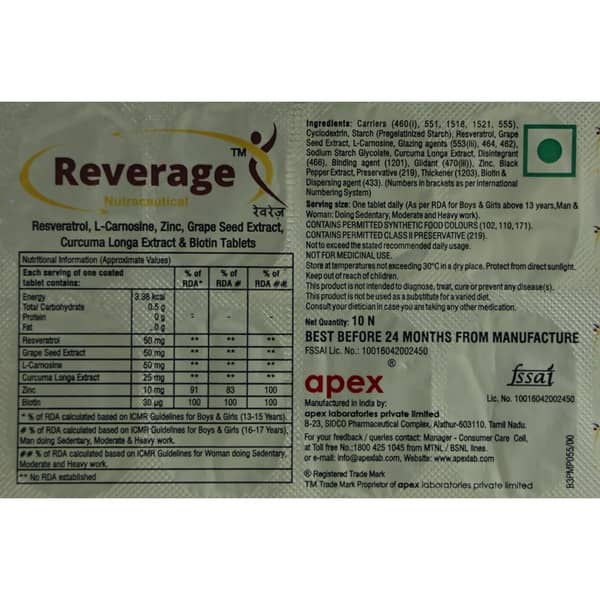 Reverage Strip Of 10 Tablets
