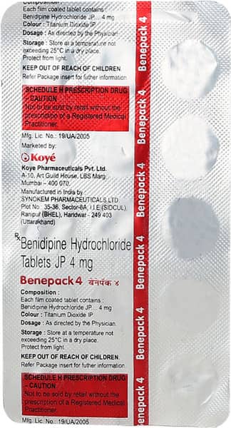 Benepack 4mg Strip Of 15 Tablets