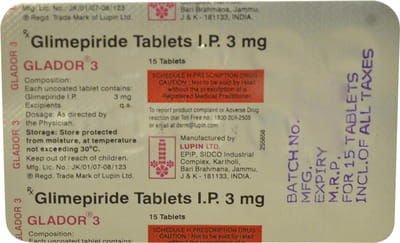 Glador 3mg Strip Of 15 Tablets