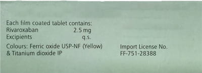 Xarelto 2.5mg Strip Of 14 Tablets