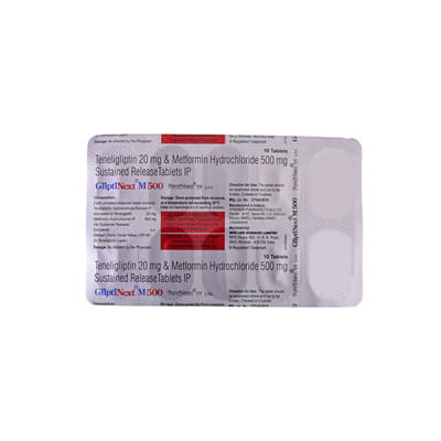 Gliptinext M 500mg Strip Of 10 Tablets