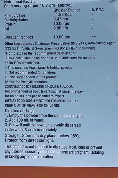 Skelafit Orange Flavour Sugar Free Sachet Of 10.7gm Oral Powder