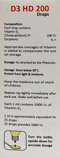 D3 Hd 200 Bottle Of 5ml Oral Drops
