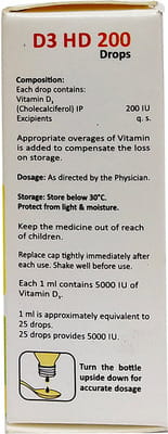 D3 Hd 200 Bottle Of 5ml Oral Drops