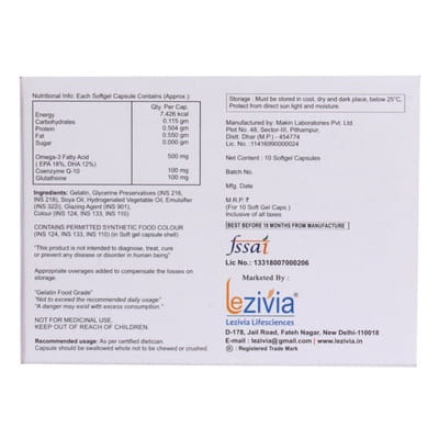 Eq Zivia Plus Strip Of 10 Softgel Capsules