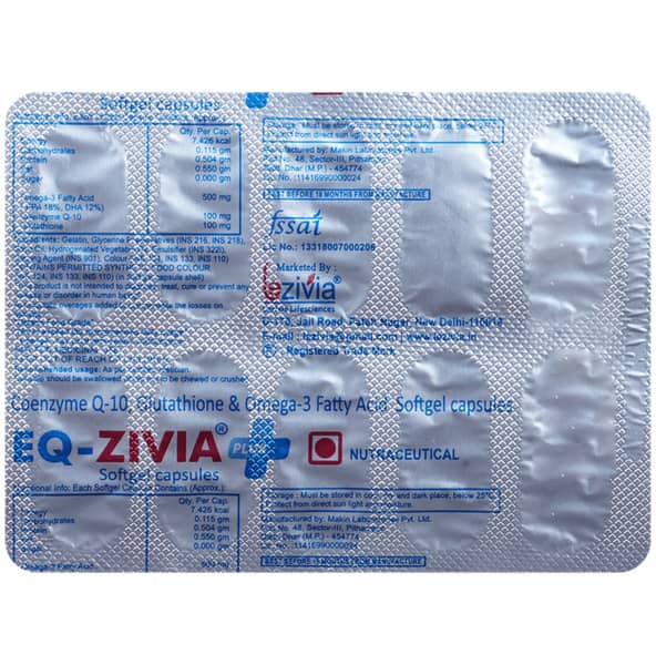 Eq Zivia Plus Strip Of 10 Softgel Capsules