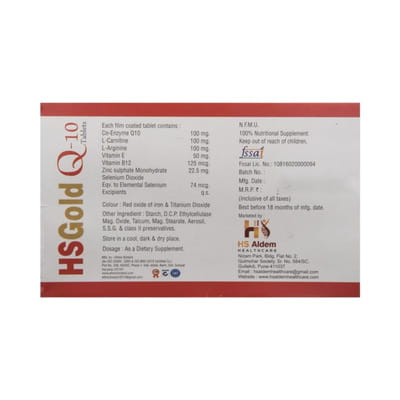 Hsz Gold Q10 Strip Of 10 Tablets