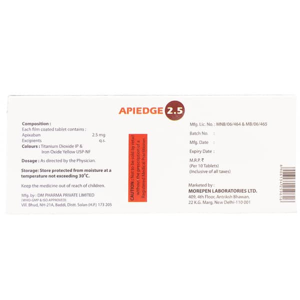 Apiedge 2.5 Strip Of 10 Tablets