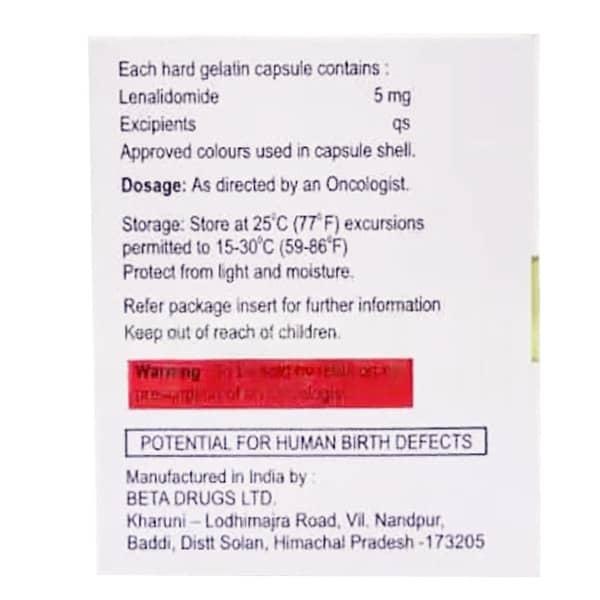 Lenofect 5Mg Bottle Of 10 Capsules