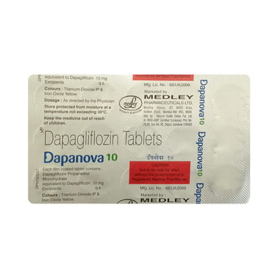 Dapanova 10 Mg Strip Of 10 Tablets