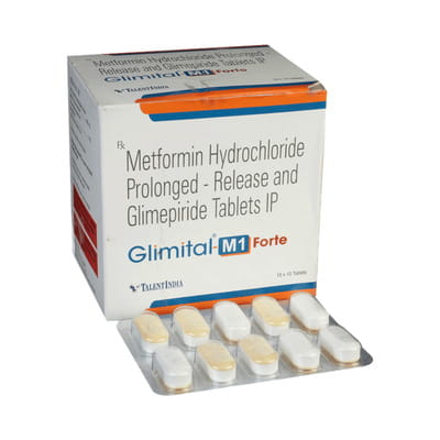 Glimital M 1mg Forte Strip Of 15 Tablets