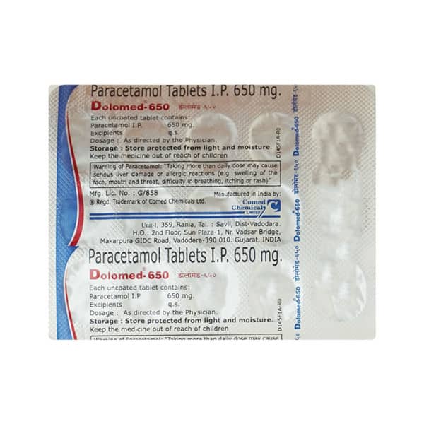 Dolomed 650mg Strip Of 15 Tablets