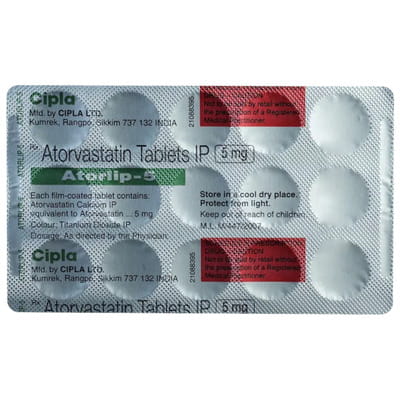 Atorlip 5mg Strip Of 15 Tablets