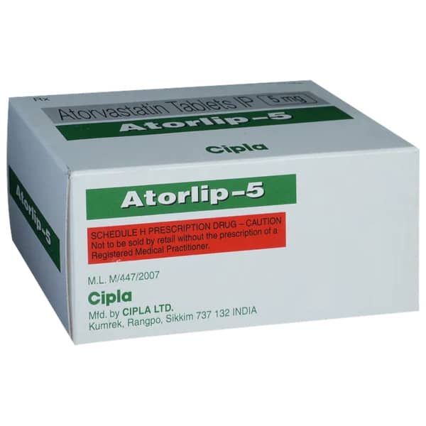 Atorlip 5mg Strip Of 15 Tablets