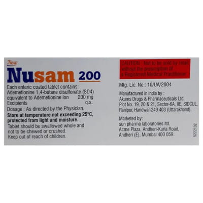 New Nusam 200mg Strip Of 10 Tablets