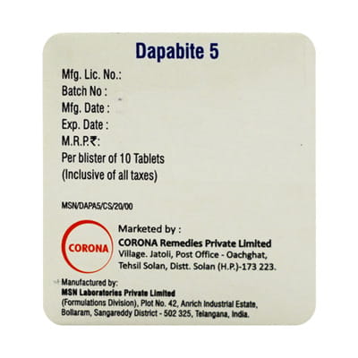Dapabite 5mg Strip Of 10 Tablets
