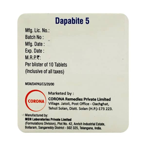 Dapabite 5Mg Strip Of 10 Tablets