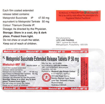 Metolol Mf 50mg Strip Of 10 Tablets