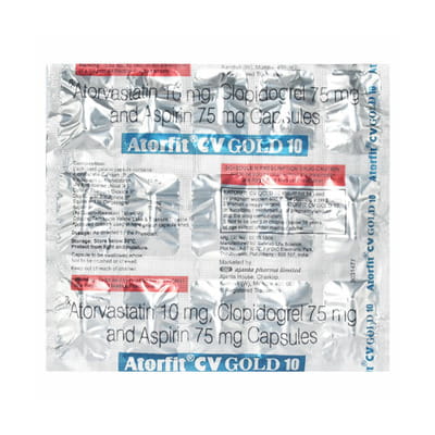 Atorfit Cv Gold 10mg Strip Of 15 Capsules