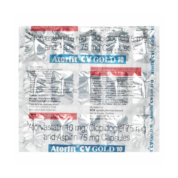 Atorfit Cv Gold 10mg Strip Of 15 Capsules