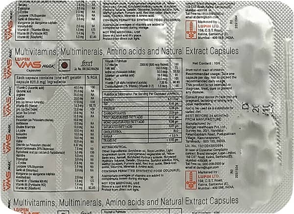 Vms Max Strip Of 10 Capsules