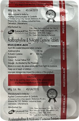 Mucomix Ace 100/600mg Strip Of 10 Tablets