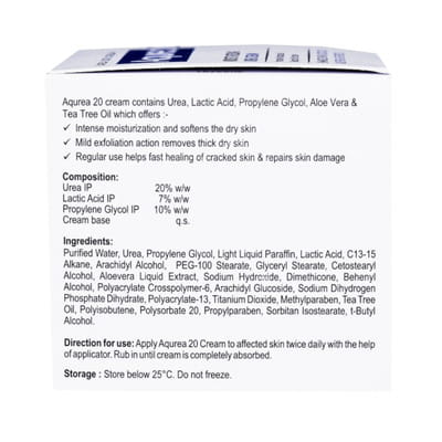 Aqurea 20% Squat Jar Of 100gm Moisturizing Urea Cream