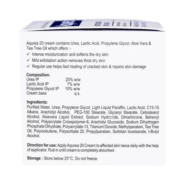 Aqurea 20% Squat Jar Of 100gm Moisturizing Urea Cream