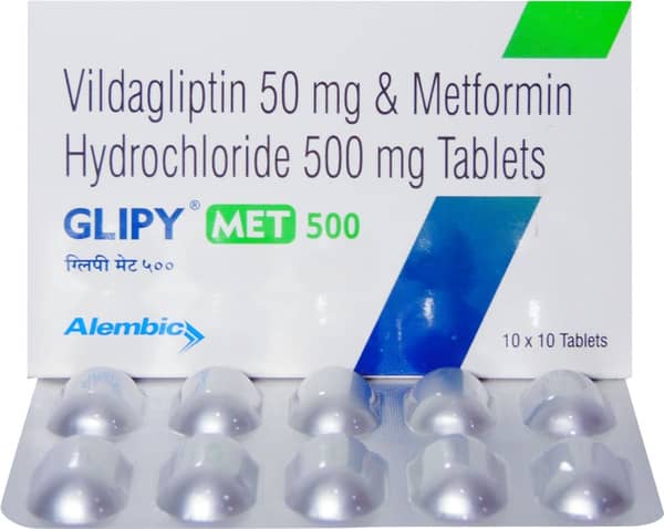 Glipy Met 500Mg Sr Strip Of 10 Tablets