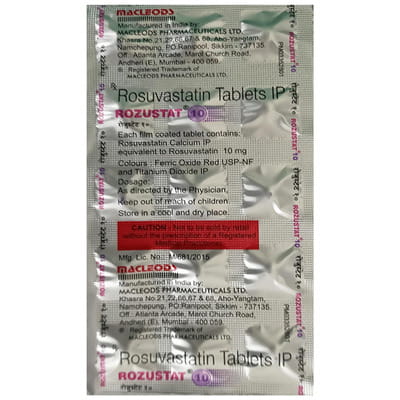 Rozustat 10mg Strip Of 15 Tablets